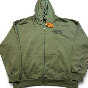 Von Dutch army green full zip hoodie sweatshirt size XL new with tags